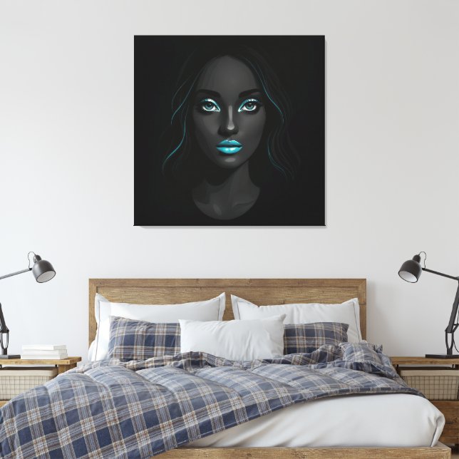 Em Tela Impressão de Lábios Azuis (Insitu(Quarto))