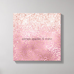 Em Tela Impressão de Leopardo Glam Pink Glitzy Glitzy