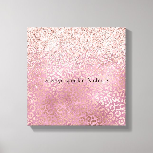 Em Tela Impressão de Leopardo Glam Pink Glitzy Glitzy (Frente)