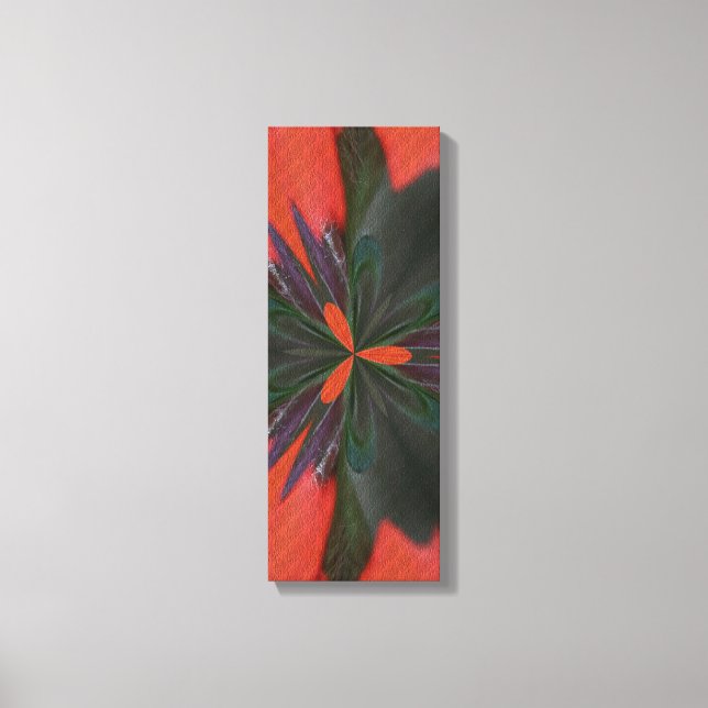 Em Tela Impressão de Padrão Verde abstrato Vermelho (Frente)