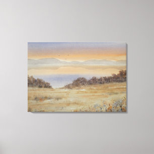 Em Tela Impressão de Paisagem de Aquarela do Lago Dusk