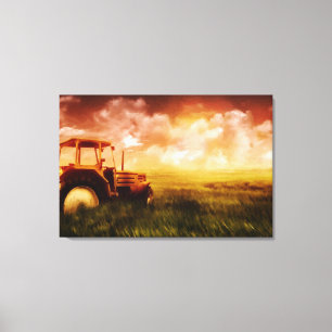 Em Tela Impressão de pintura de óleo de trator