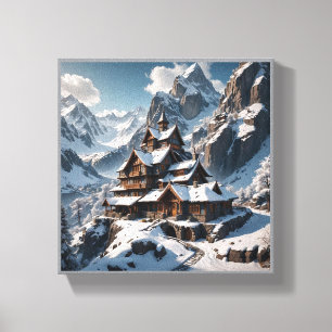 Em Tela Impressão de Placa de Lama Alpina de inverno - Mon