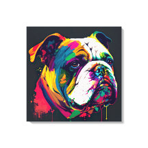 Impressão de Pop de Arte do Buldogue Inglês