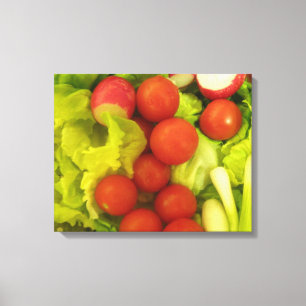 Em Tela Impressão de Saladas Vegetais