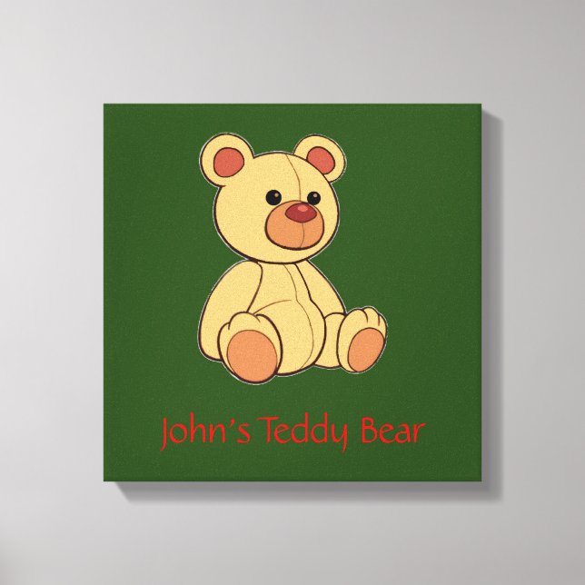 Em Tela Impressão de Teddy Bear Personalizado (Frente)