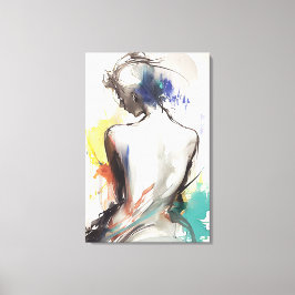 Em Tela Impressão de tela, pintura de silhueta feminina