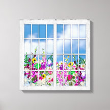 Impressão de Tela, Vista de Flores, Painéis de Jan