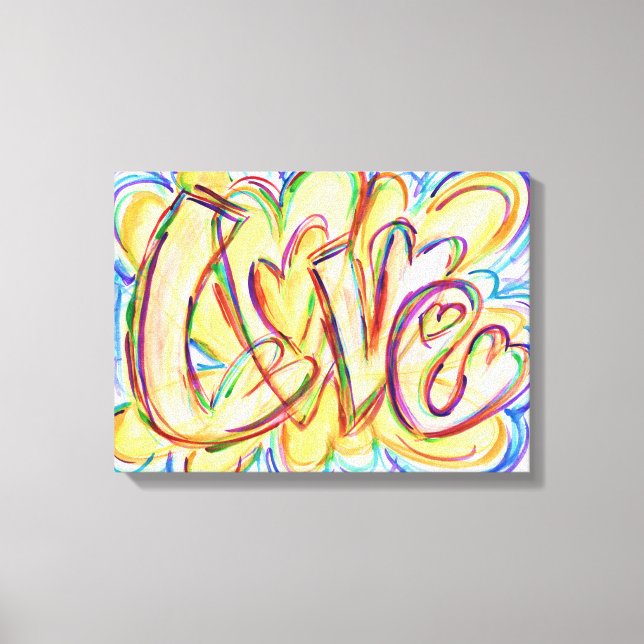 Em Tela Impressão de Telas de Arte do Amor Inspirado (Frente)