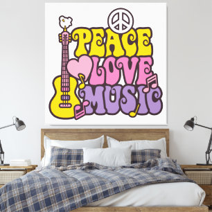 Em Tela Impressão De Telas De Paz, Amor E Música