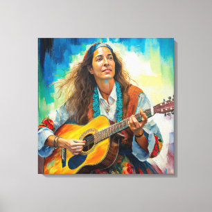 Em Tela Impressão de Telas Esticada por Guitarrista