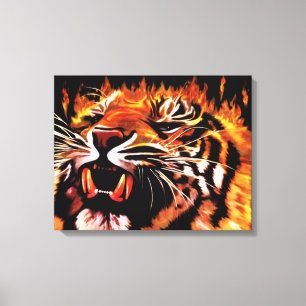 Em Tela Impressão de Tigre de Energia de Fogo