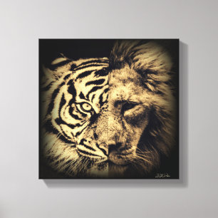 Em Tela Impressão de Tigre de Leão 2in1