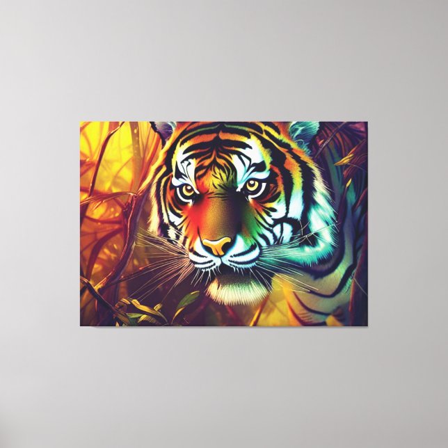 Em Tela Impressão de Tigre Selva (Frente)