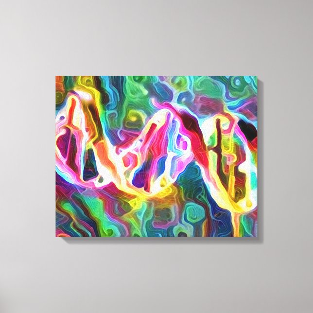 Em Tela Impressão de Trabalho de arte da cadeia de DNA (Frente)