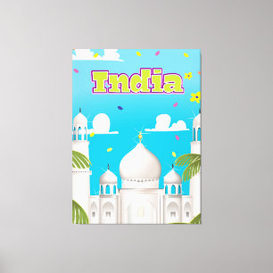 Em Tela impressão de Viagem de desenho animado da Índia.