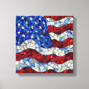 Em Tela Impressão de Vidro Arranjado com Bandeira American