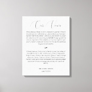 Em Tela Impressão de Vows de Casamento de Script de Calig