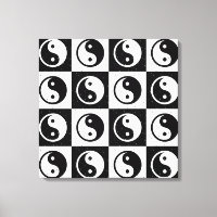 Impressão do bloco Zen Yin-yang, branco preto, mar