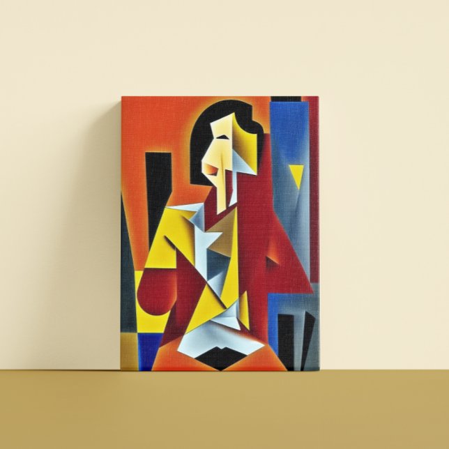 Em Tela Impressão do Cubist da Bartender abstrato (Criador carregado)
