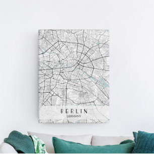 Em Tela Impressão do Mapa de Berlim Alemanha