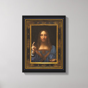 Em Tela Impressão do Salvator Mundi 1500 Leonardo da Vinc