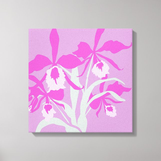 Em Tela Impressão gráfica de flor moderna orquídea roxa aq (Frente)