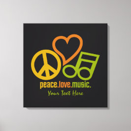 Em Tela Impressão personalizada sobre a Música Peace Love
