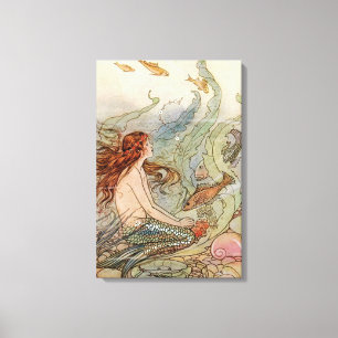 Em Tela Impressão POSTER MERMAID ART DA VINTAGEM