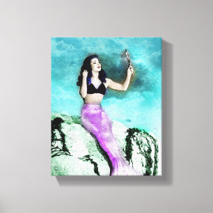 Em Tela Impressão Rockabilly da sereia