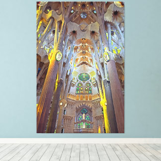 Em Tela Interior da Sagrada Família Barcelona Impressão Ne