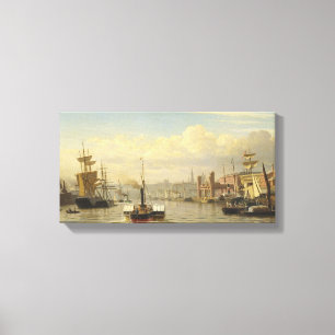 Em Tela J W Carmichael River Tyne pintura impressão