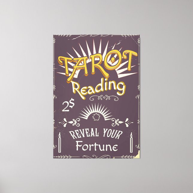 Em Tela Leitor de Tarot impressão vintage (Frente)