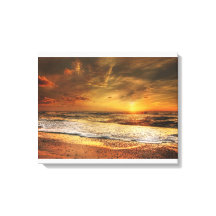 Linda Prisão Laranja Oceânica Sunset Impressão