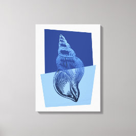 Em Tela Médio Moderno Turban Shell Impressão Blue