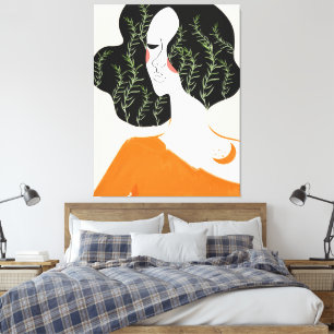 Em Tela Mulher Abstrato minimamente Impressão de Arte de M