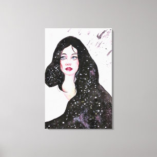 Em Tela Mulher Universa - Impressão a Aquarela