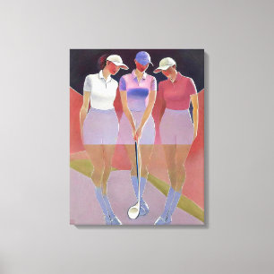 Em Tela Mulheres Golfistas Estreita Impressão de Arte Canv