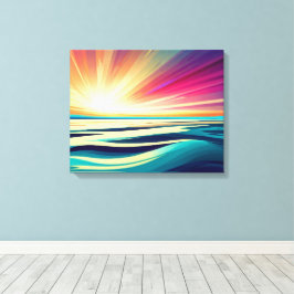 Em Tela nascer do sol sobre o oceano impressão de arte abs