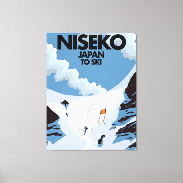 Em Tela Niseko Japan ski impressão (Frente)