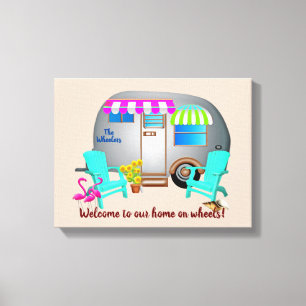 Em Tela Nome de Boas-vindas do Silver Camper Impressão de