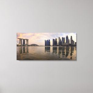 Em Tela O por do sol de Singapore esticou o impressão das