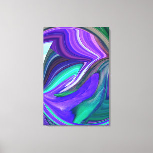 Em Tela O roxo abstrato e a cerceta esticaram o impressão