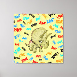 Em Tela O Tricerátopo diz "Rawr!" Impressão acrílico