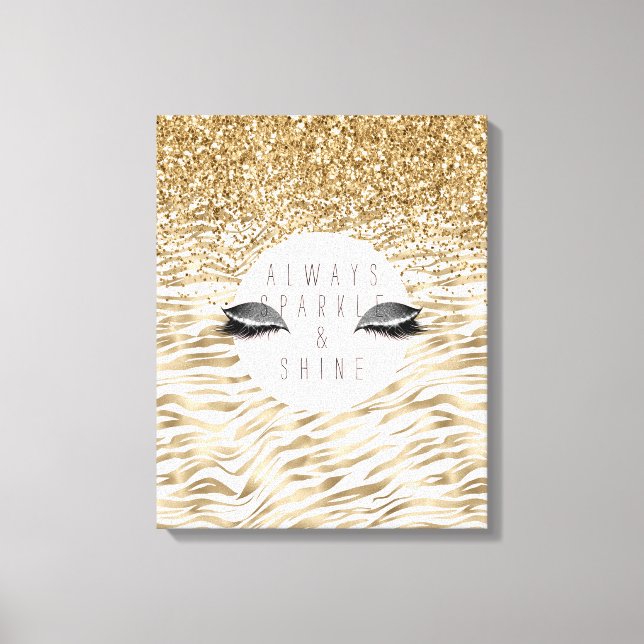Em Tela Olhos Luminosos para Impressão de Zebra Dourada (Frente)
