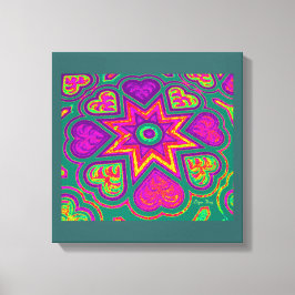 Em Tela Painel de Impressão 'Hearts Full of Love' (Cores I