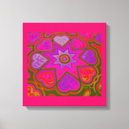 Em Tela Painel de Impressão 'Hearts Full of Love' (Cores V