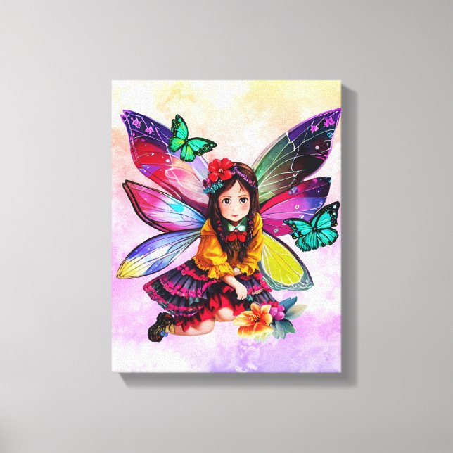 Em Tela Pequena Flores de Fada Impressão (Frente)