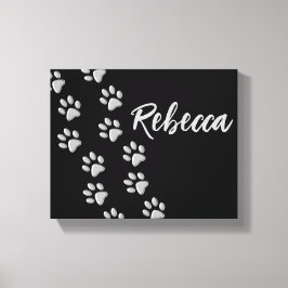 Em Tela Pistas de Cachorro de Prata Padrão Impressão de Fu