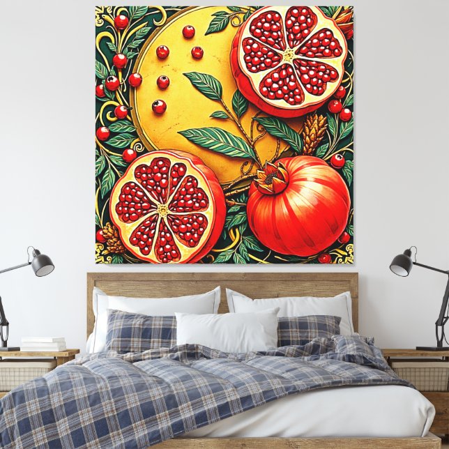 Em Tela Pomegranate Elegance Impressão (Insitu(Quarto))